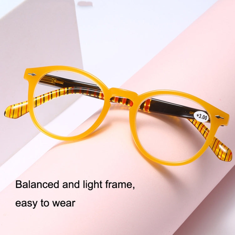 Retro Flexible Durable Portability HD Presbyopic Glasses +100(Yellow) - Presbyopic Glasses by PMC Jewellery | Online Shopping South Africa | PMC Jewellery