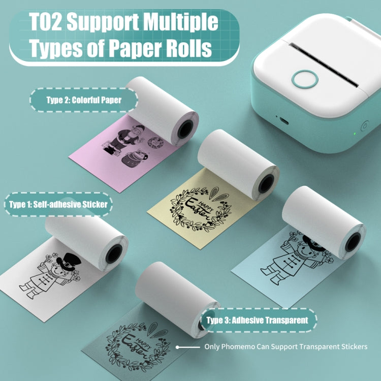 Phomemo T02 Standard Error Mini Pocket Small Portable Bluetooth Phone Photo Label Thermal Printer(White) - Printer by Phomemo | Online Shopping South Africa | PMC Jewellery