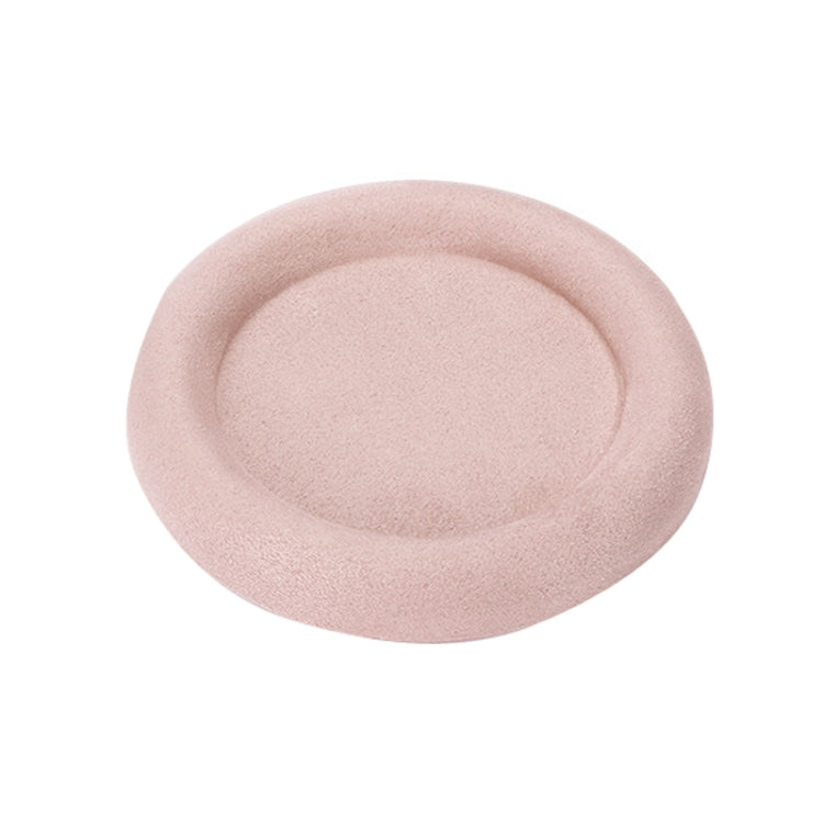 12x1.8cm Jewelry Ring Velvet Leather Round Empty Plate Bracelet Display Rack(Pink) - Jewelry Storages by PMC Jewellery | Online Shopping South Africa | PMC Jewellery