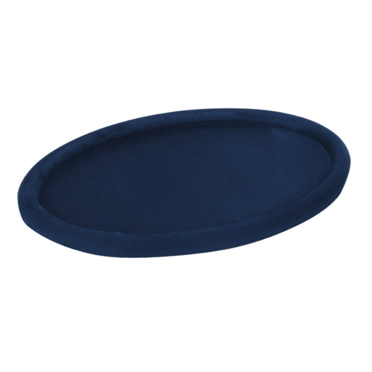 30x20x1.8cm Jewelry Tray Ring Velvet Leather Oval Empty Plate Earrings Necklace Jewelry Display Plate(Blue) - Jewelry Storages by PMC Jewellery | Online Shopping South Africa | PMC Jewellery