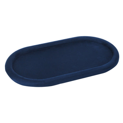 32x18x1.8cm Jewelry Tray Ring Velvet Leather Oval Empty Plate Earrings Necklace Jewelry Display Plate(Blue) - Jewelry Storages by PMC Jewellery | Online Shopping South Africa | PMC Jewellery