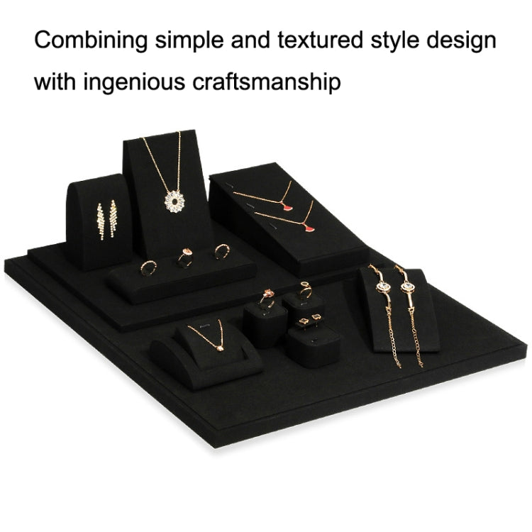 Black Microfiber Necklace Ring Jewelry Display Live Jewelry Prop Rack Set 1 - Jewelry Storages by PMC Jewellery | Online Shopping South Africa | PMC Jewellery