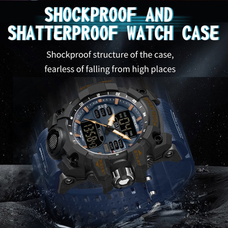 SANDA Green Light Alarm Clock Multifunctional Waterproof Shockproof Transparent Watch(Black Gold) - Silicone Strap Watches by SANDA | Online Shopping South Africa | PMC Jewellery