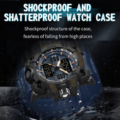 SANDA Green Light Alarm Clock Multifunctional Waterproof Shockproof Transparent Watch(Black Blue) - Silicone Strap Watches by SANDA | Online Shopping South Africa | PMC Jewellery