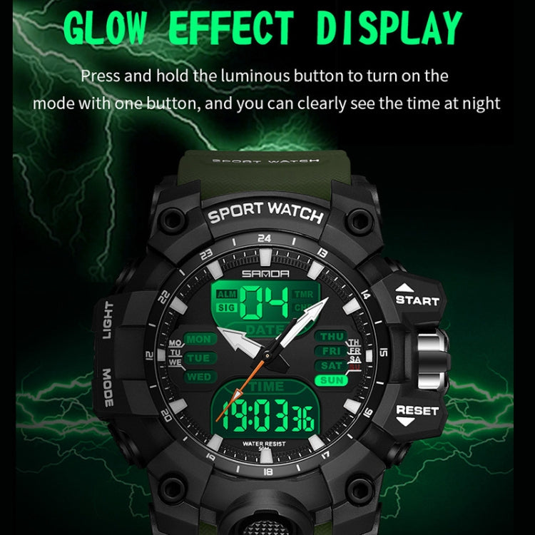 SANDA Green Light Alarm Clock Multifunctional Waterproof Shockproof Transparent Watch(Transparent Green) - Silicone Strap Watches by SANDA | Online Shopping South Africa | PMC Jewellery