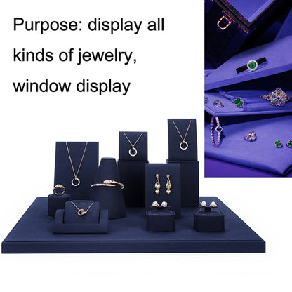 Jewelry Display Props Blue Microfiber Window Necklace Earring Ring Stand Set 8 - Jewelry Storages by PMC Jewellery | Online Shopping South Africa | PMC Jewellery