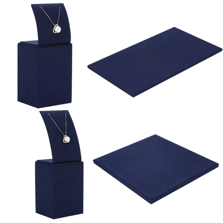 39.5x24x1cm Increased Board Jewelry Display Props Blue Microfiber Window Necklace Earring Ring Stand - Jewelry Storages by PMC Jewellery | Online Shopping South Africa | PMC Jewellery