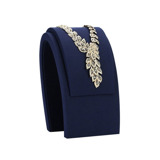 13.5x12.5x25cm Arched Diorama Necklace Holder Jewelry Display Props Blue Microfiber Window Necklace Earring Ring Stand - Jewelry Storages by PMC Jewellery | Online Shopping South Africa | PMC Jewellery