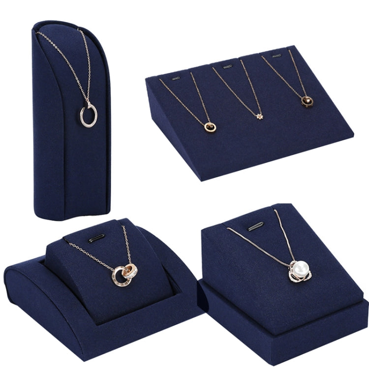 10x9.5x5.5cm Activity Necklace Holder Jewelry Display Props Blue Microfiber Window Necklace Earring Ring Stand - Jewelry Storages by PMC Jewellery | Online Shopping South Africa | PMC Jewellery