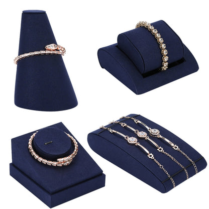 9x10x6cm Bracelet Holder Jewelry Display Props Blue Microfiber Window Necklace Earring Ring Stand - Jewelry Storages by PMC Jewellery | Online Shopping South Africa | PMC Jewellery