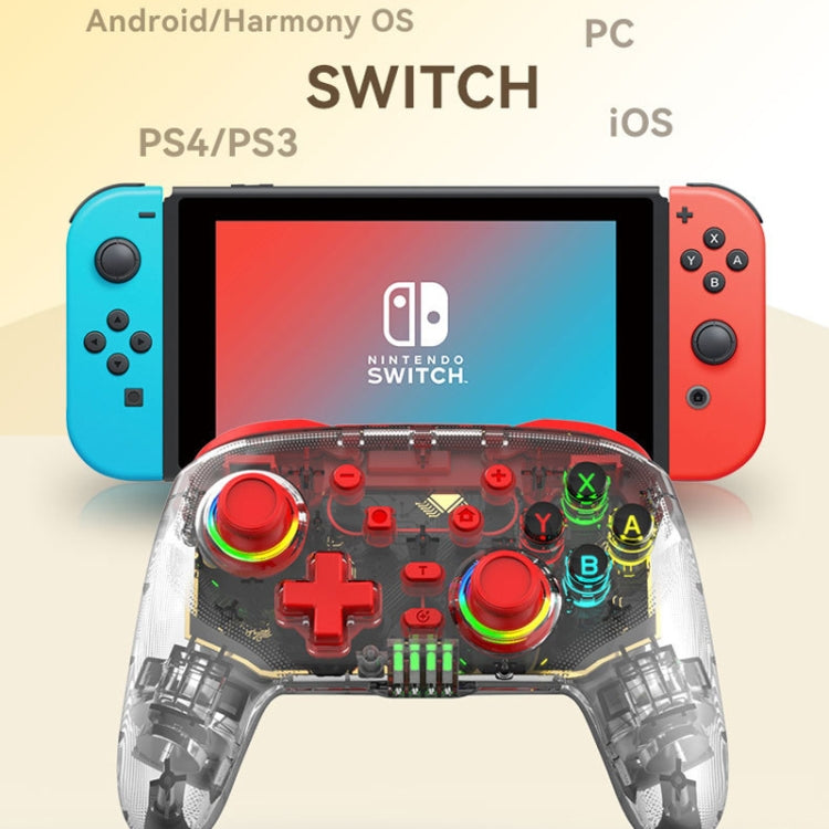 For PS3 / PS4 Dual Vibration Wireless Gamepad With RGB Lights(Red) - Gamepads by PMC Jewellery | Online Shopping South Africa | PMC Jewellery