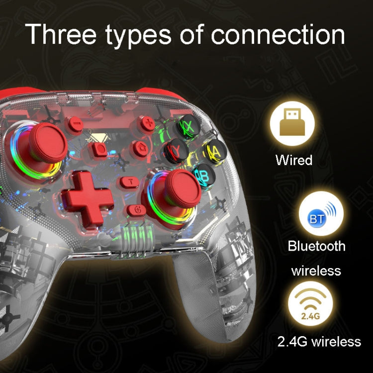 For PS3 / PS4 Dual Vibration Wireless Gamepad With RGB Lights(Red) - Gamepads by PMC Jewellery | Online Shopping South Africa | PMC Jewellery