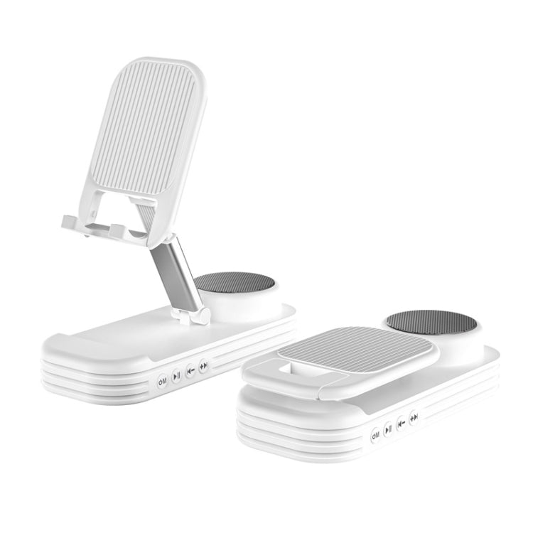 2-in-1 Desktop Bluetooth Speaker Stand Mobile Phone Tablet Holder(White) - Desktop Holder by PMC Jewellery | Online Shopping South Africa | PMC Jewellery