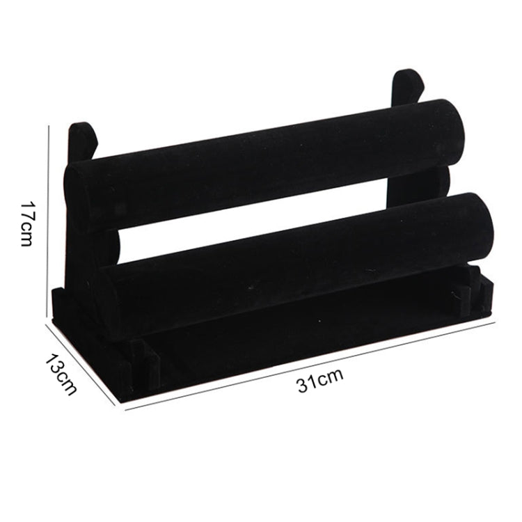 Detachable Velvet Bangle Bracelet Stand Watch Jewelry Display Rack, Style: Two Layer Black Velvet - Jewelry Storages by PMC Jewellery | Online Shopping South Africa | PMC Jewellery