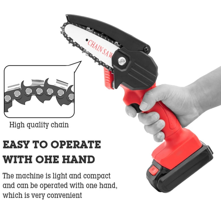 HILDA Rechargeable Cordless Mini Electrical Chain Saw Logging Tools Plastic Package, Model: EU Plug With 1 Battery Black - Electric Saws & Accessories by HILDA | Online Shopping South Africa | PMC Jewellery