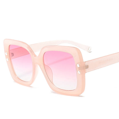 2 PCS Oversized Sunglasses Women Luxury Transparent Gradient Sun Glasses Big Frame Vintage Eyewear UV400 Glasses(Pink) - Sunglasses by PMC Jewellery | Online Shopping South Africa | PMC Jewellery