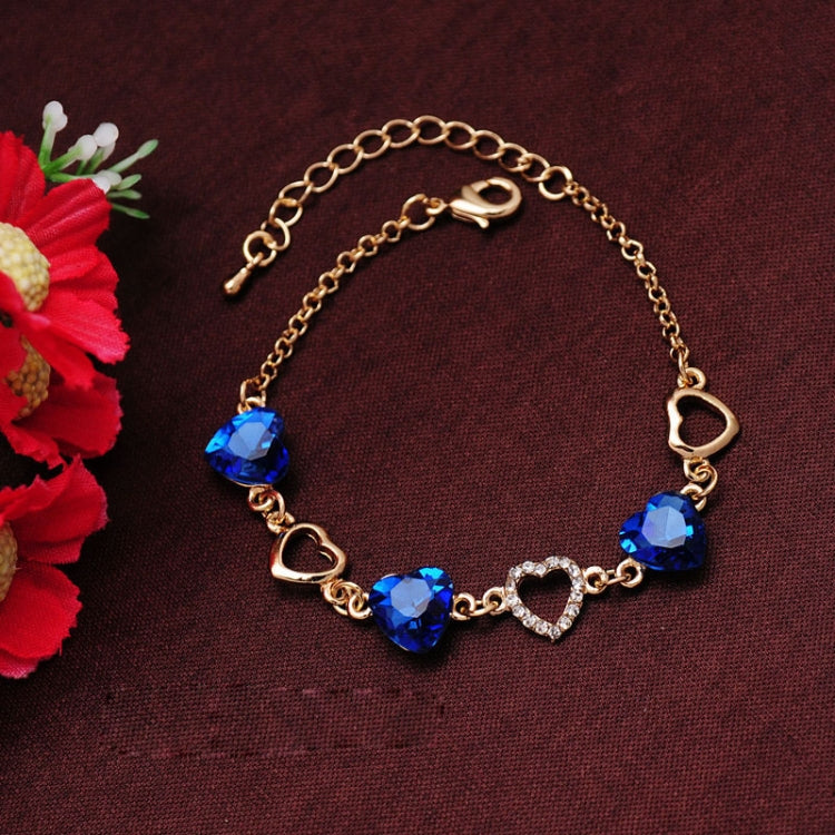 Romantic Heart Crystal Charm Bracelets for Women(Blue) - Clothing & Beauty by PMC Jewellery | Online Shopping South Africa | PMC Jewellery
