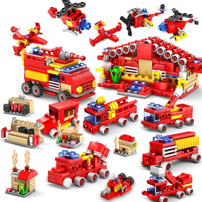 KAZI 16 in 1 Sets Fire Station Building Blocks Compatible City Firefighter Educational Construction Bricks Toys, Age Range: 6 Years Old Above - Building Blocks by PMC Jewellery | Online Shopping South Africa | PMC Jewellery