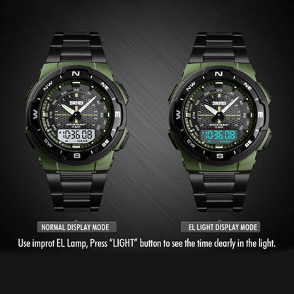 SKMEI 1370 Multifunctional Men Outdoor Sports Noctilucent Waterproof Stainless Steel Digital Wrist Watch (Black White) - Sport Watches by SKMEI | Online Shopping South Africa | PMC Jewellery