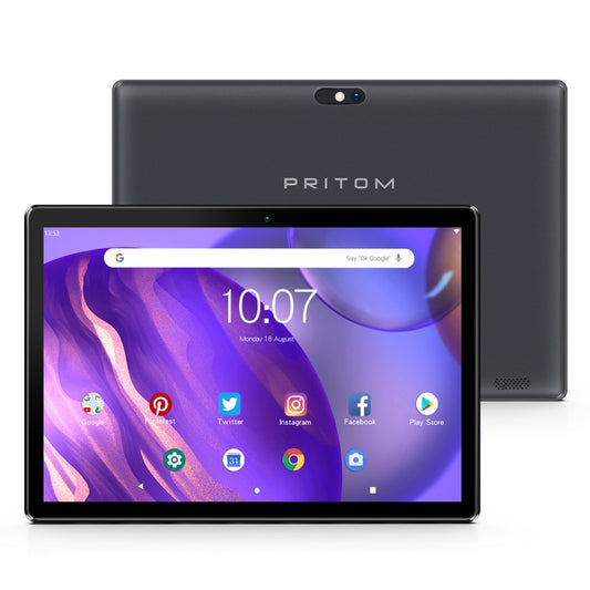 Pritom M10 3G Phone Call Tablet, 10.1 inch, 2GB+32GB, Android 10 SC7731E Quad Core 1.3GHz CPU, Support 2.4G WiFi / Bluetooth, Global Version with Google Play, US Plug(Dark Gray) - 10.1 inch by PRITOM | Online Shopping South Africa | PMC Jewellery