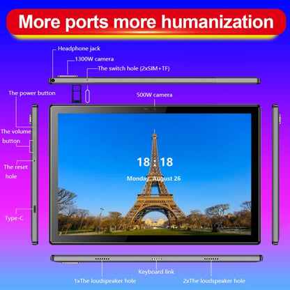 G18 4G Phone Call Tablet PC, 10.1 inch, 4GB+64GB, Android 8.0 MTK6797 Deca Core 2.1GHz, Dual SIM, Support GPS, OTG, WiFi, BT (Grey) - 10.1 inch by PMC Jewellery | Online Shopping South Africa | PMC Jewellery