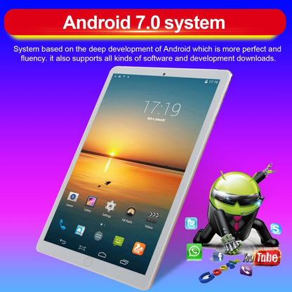 P20 3G Phone Call Tablet PC, 10.1 inch, 2GB+16GB, Android 7.0 MTK6735 Quad Core 1.3GHz, Dual SIM, Support GPS, OTG, WiFi, BT(Gold) - 10.1 inch by PMC Jewellery | Online Shopping South Africa | PMC Jewellery