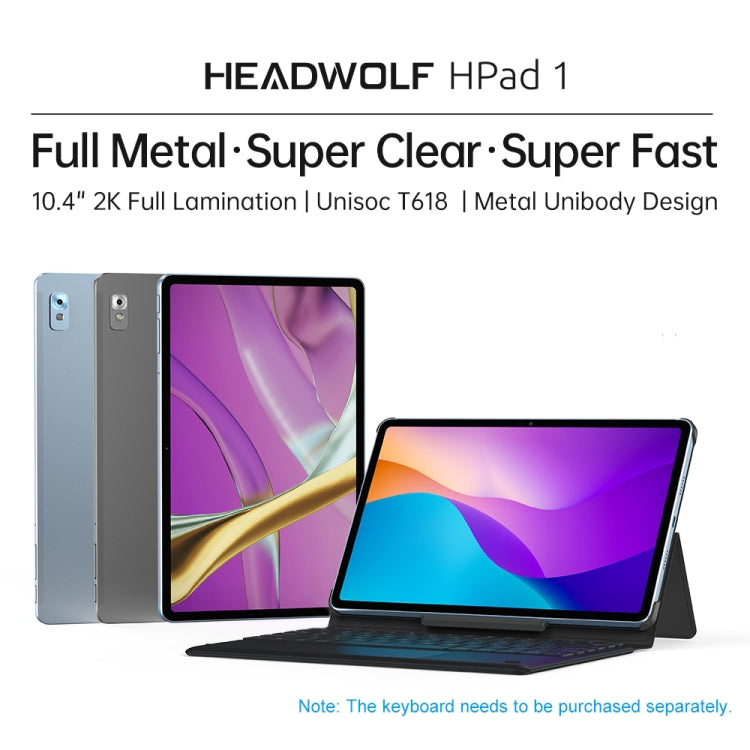 HEADWOLF Hpad1 4G LTE, 10.4 inch, 8GB+128GB, Android 11 Unisoc T618 Octa Core up to 2.0GHz, Support Dual SIM & WiFi & Bluetooth, Global Version with Google Play, US Plug(Blue) - Other by HEADWOLF | Online Shopping South Africa | PMC Jewellery