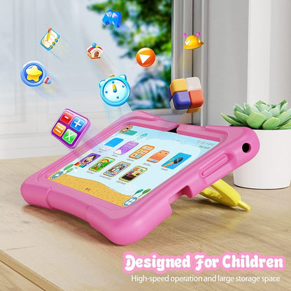 Pritom K7 Pro Kids Education Tablet PC, 7.0 inch, 2GB+32GB, Android 11 Allwinner A100 Quad Core CPU, Support 2.4G WiFi / Bluetooth / Dual Camera, Global Version with Google Play, US Plug(Pink) -  by PRITOM | Online Shopping South Africa | PMC Jewellery