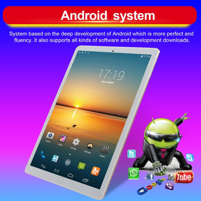 P30 3G Phone Call Tablet PC, 10.1 inch, 2GB+16GB, Android 7.0 MTK6735 Quad-core ARM Cortex A53 1.3GHz, Support WiFi / Bluetooth / GPS, EU Plug(Grey) - 10.1 inch by PMC Jewellery | Online Shopping South Africa | PMC Jewellery
