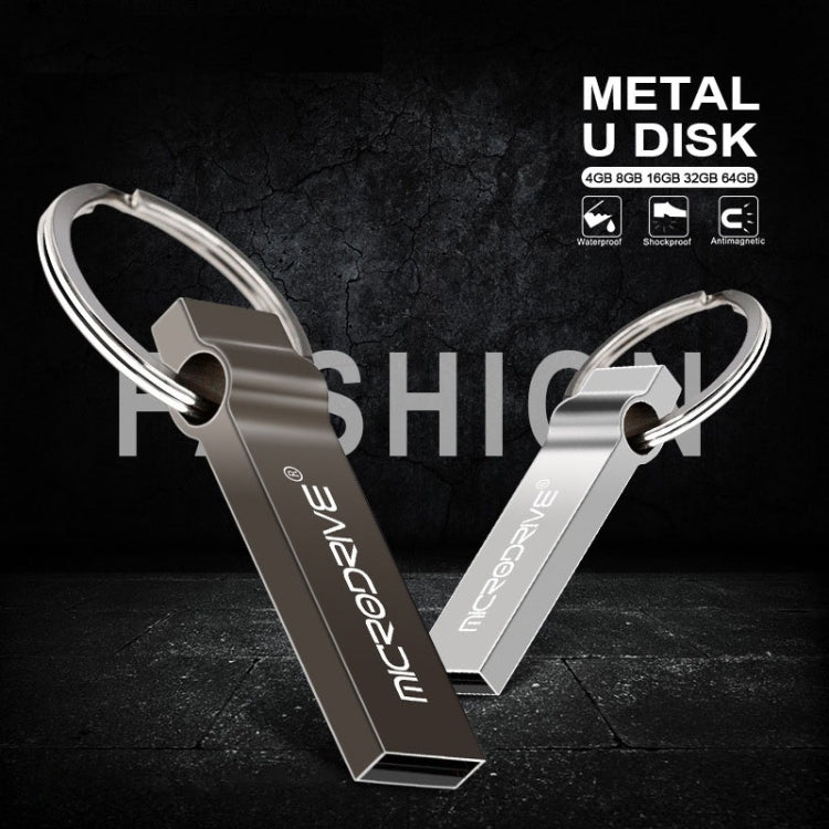 MicroDrive 4GB USB 2.0 Metal Keychain U Disk (Black) - USB Flash Drives by MicroDrive | Online Shopping South Africa | PMC Jewellery