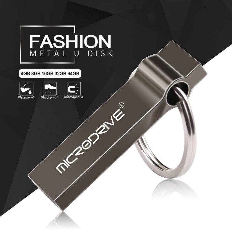 MicroDrive 4GB USB 2.0 Metal Keychain U Disk (Black) - USB Flash Drives by MicroDrive | Online Shopping South Africa | PMC Jewellery