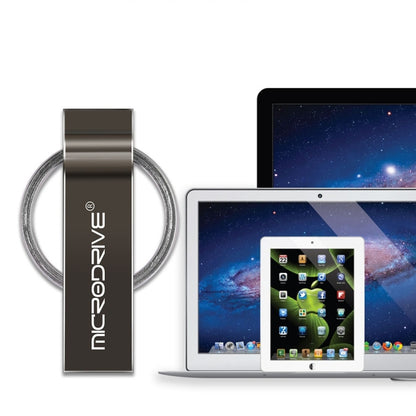 MicroDrive 4GB USB 2.0 Metal Keychain U Disk (Black) - USB Flash Drives by MicroDrive | Online Shopping South Africa | PMC Jewellery