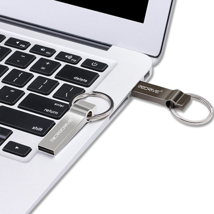 MicroDrive 4GB USB 2.0 Metal Keychain U Disk (Grey) - USB Flash Drives by MicroDrive | Online Shopping South Africa | PMC Jewellery