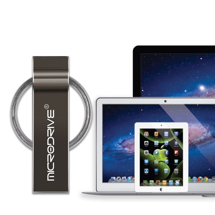 MicroDrive 4GB USB 2.0 Metal Keychain U Disk (Grey) - USB Flash Drives by MicroDrive | Online Shopping South Africa | PMC Jewellery