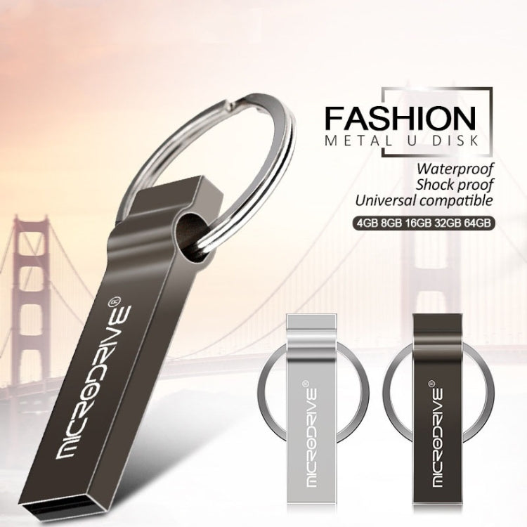 MicroDrive 8GB USB 2.0 Metal Keychain U Disk (Black) - USB Flash Drives by MicroDrive | Online Shopping South Africa | PMC Jewellery